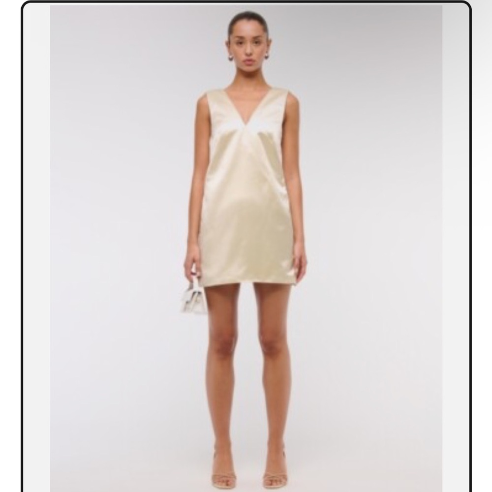 Abercrombie & Fitch Ivory Satin Mini Dress